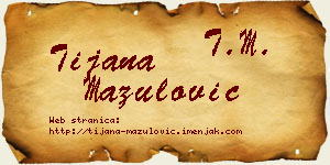 Tijana Mazulović vizit kartica